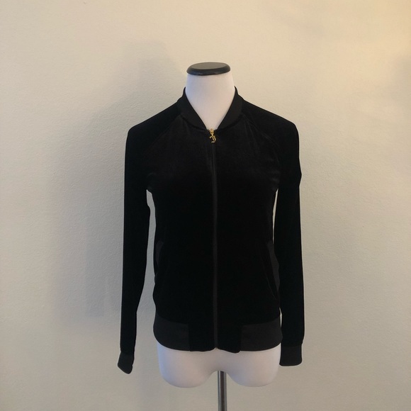 Juicy Couture Tops - Juicy Couture | Black Velour Zip up | Medium